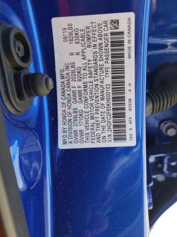 Photo 9 VIN: 2HGFC2F65KH600103 - HONDA CIVIC LX 