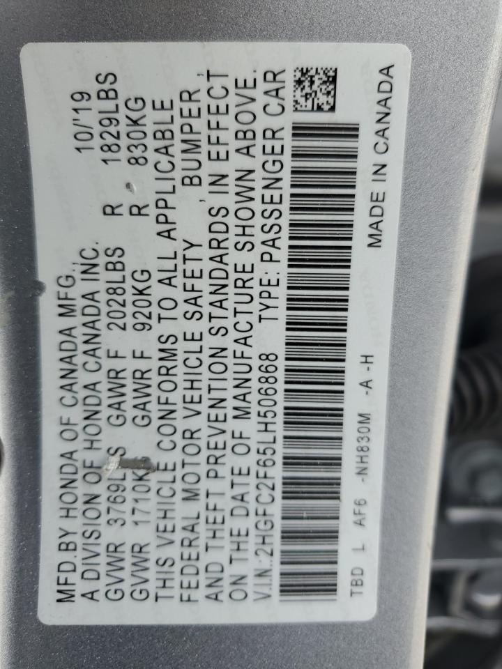 Photo 11 VIN: 2HGFC2F65LH506868 - HONDA CIVIC 