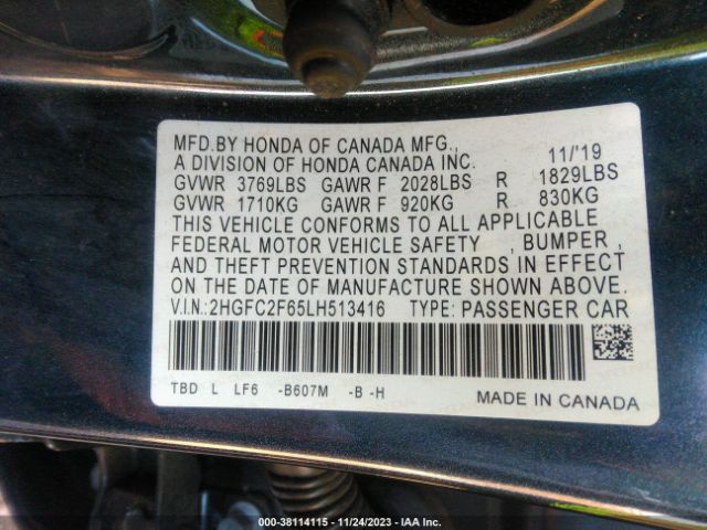 Photo 8 VIN: 2HGFC2F65LH513416 - HONDA CIVIC 