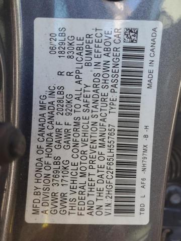 Photo 11 VIN: 2HGFC2F65LH557657 - HONDA CIVIC LX 