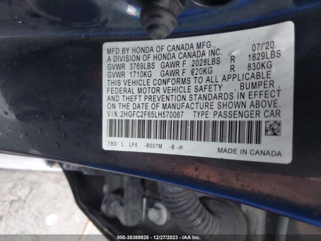 Photo 8 VIN: 2HGFC2F65LH570067 - HONDA CIVIC 