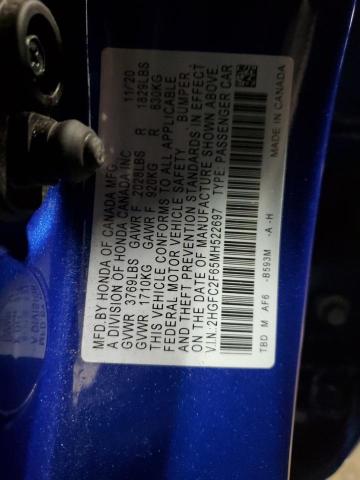 Photo 11 VIN: 2HGFC2F65MH522697 - HONDA CIVIC LX 