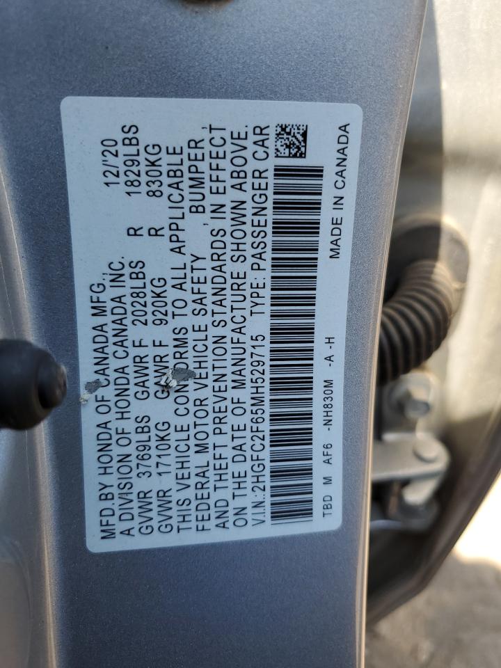 Photo 11 VIN: 2HGFC2F65MH529715 - HONDA CIVIC 