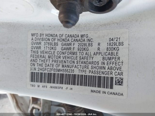 Photo 8 VIN: 2HGFC2F65MH556235 - HONDA CIVIC 