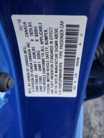 Photo 11 VIN: 2HGFC2F66KH501676 - HONDA CIVIC 