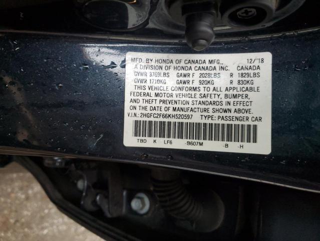 Photo 11 VIN: 2HGFC2F66KH520597 - HONDA CIVIC LX 