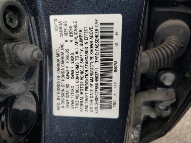 Photo 11 VIN: 2HGFC2F66KH563711 - HONDA CIVIC LX 