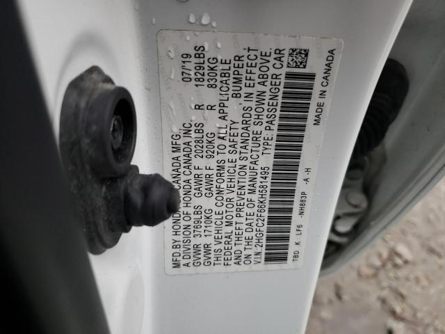 Photo 11 VIN: 2HGFC2F66KH581495 - HONDA CIVIC 