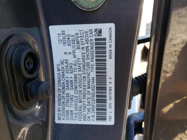 Photo 9 VIN: 2HGFC2F66LH521444 - HONDA CIVIC LX 