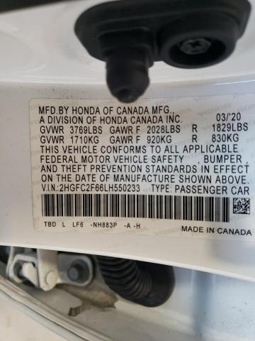 Photo 12 VIN: 2HGFC2F66LH550233 - HONDA CIVIC 