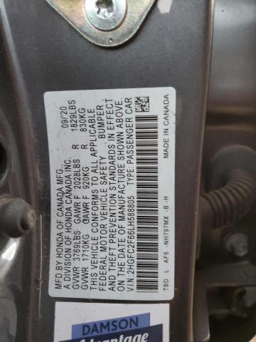 Photo 11 VIN: 2HGFC2F66LH588805 - HONDA CIVIC LX 