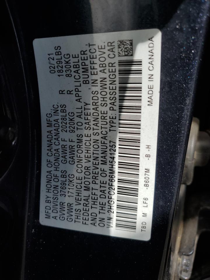 Photo 11 VIN: 2HGFC2F66MH541257 - HONDA CIVIC 