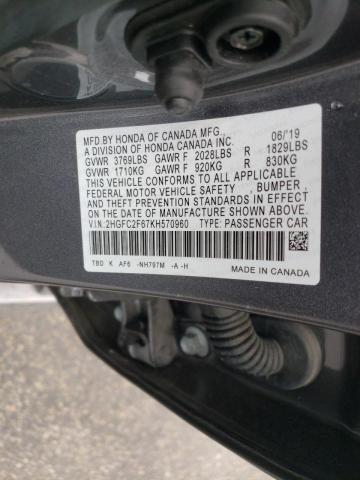 Photo 9 VIN: 2HGFC2F67KH570960 - HONDA CIVIC LX 