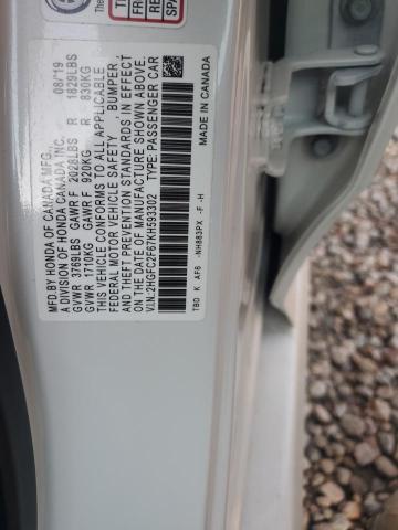 Photo 11 VIN: 2HGFC2F67KH593302 - HONDA CIVIC LX 