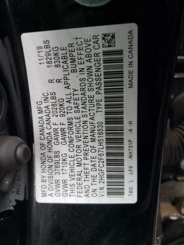 Photo 11 VIN: 2HGFC2F67LH516530 - HONDA CIVIC LX 