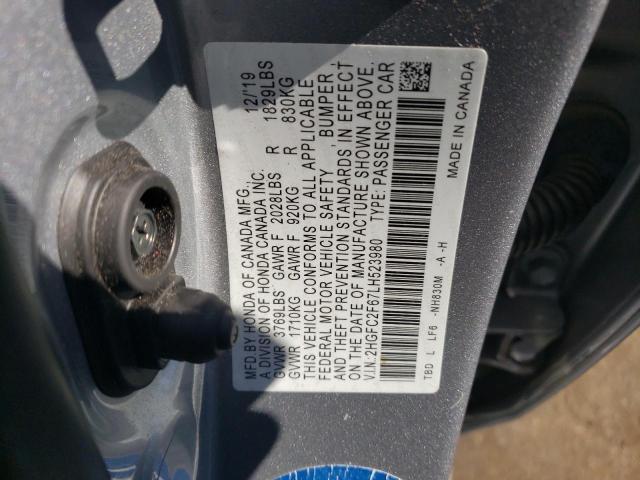 Photo 11 VIN: 2HGFC2F67LH523980 - HONDA CIVIC LX 