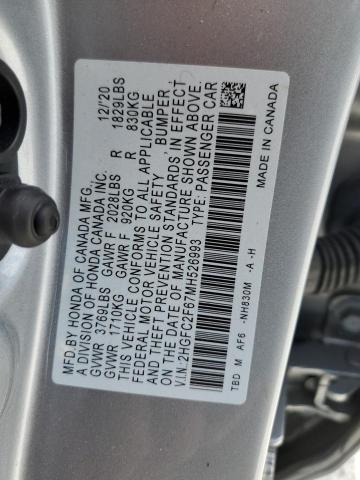 Photo 9 VIN: 2HGFC2F67MH526993 - HONDA CIVIC LX 