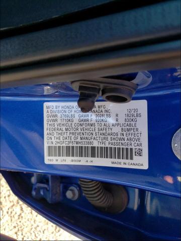 Photo 9 VIN: 2HGFC2F67MH533880 - HONDA CIVIC LX 