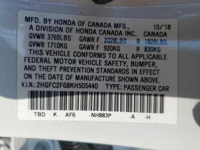 Photo 11 VIN: 2HGFC2F68KH505440 - HONDA CIVIC LX 