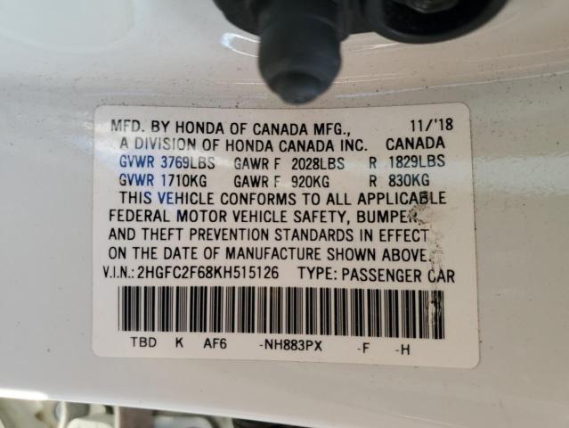 Photo 12 VIN: 2HGFC2F68KH515126 - HONDA CIVIC LX 