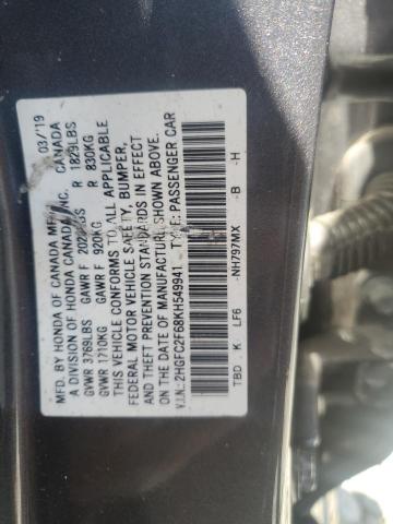 Photo 11 VIN: 2HGFC2F68KH549941 - HONDA CIVIC 