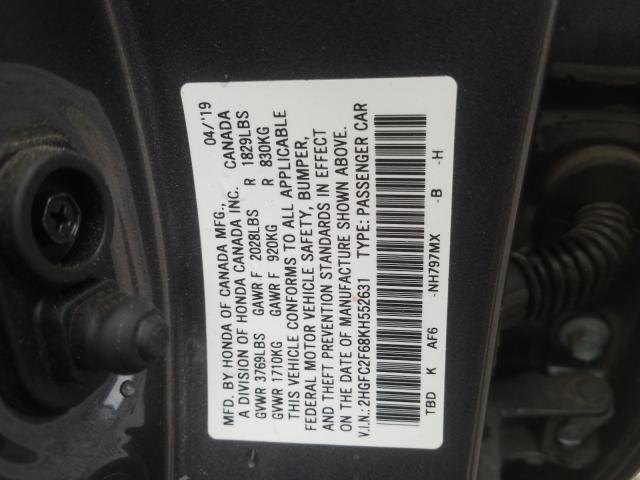 Photo 9 VIN: 2HGFC2F68KH552631 - HONDA CIVIC LX 