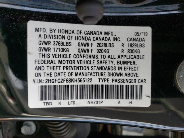 Photo 11 VIN: 2HGFC2F68KH565122 - HONDA CIVIC 