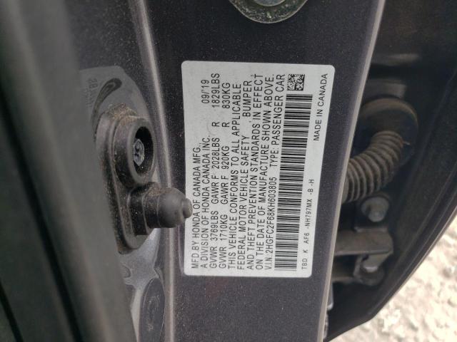 Photo 11 VIN: 2HGFC2F68KH603805 - HONDA CIVIC LX 