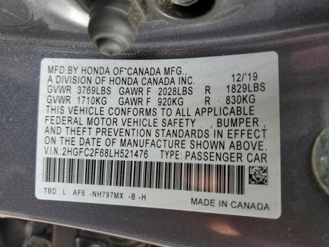 Photo 9 VIN: 2HGFC2F68LH521476 - HONDA CIVIC LX 