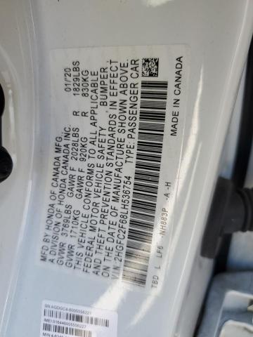 Photo 11 VIN: 2HGFC2F68LH536754 - HONDA CIVIC LX 