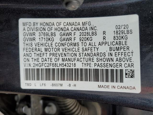 Photo 9 VIN: 2HGFC2F68LH543218 - HONDA CIVIC LX 