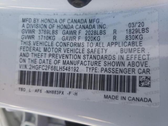 Photo 9 VIN: 2HGFC2F68LH548192 - HONDA CIVIC LX 