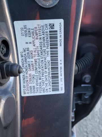 Photo 9 VIN: 2HGFC2F68LH570242 - HONDA CIVIC LX 