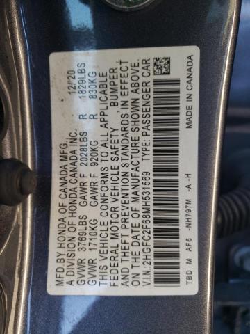 Photo 11 VIN: 2HGFC2F68MH531569 - HONDA CIVIC LX 