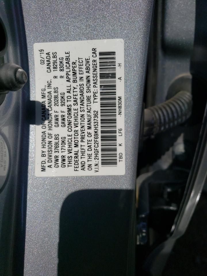 Photo 12 VIN: 2HGFC2F69KH537362 - HONDA CIVIC 