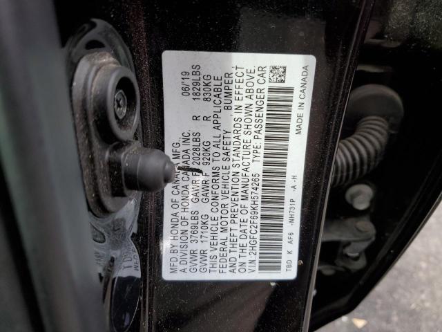 Photo 11 VIN: 2HGFC2F69KH574265 - HONDA CIVIC 