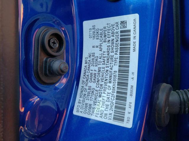 Photo 9 VIN: 2HGFC2F69KH585878 - HONDA CIVIC LX 