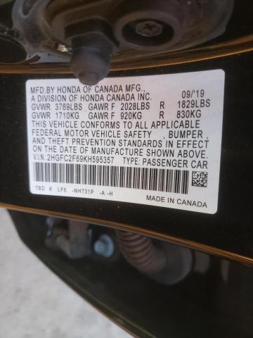 Photo 9 VIN: 2HGFC2F69KH595357 - HONDA CIVIC LX 