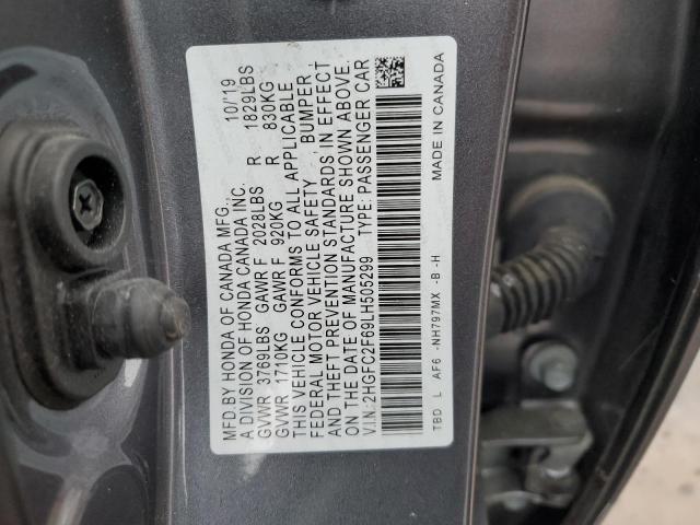 Photo 11 VIN: 2HGFC2F69LH505299 - HONDA CIVIC 