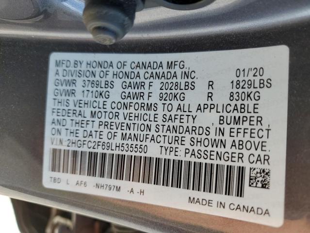 Photo 11 VIN: 2HGFC2F69LH535550 - HONDA CIVIC LX 