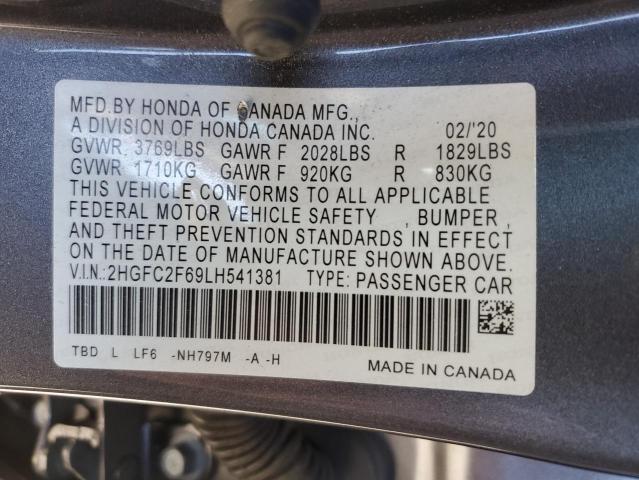 Photo 11 VIN: 2HGFC2F69LH541381 - HONDA CIVIC LX 