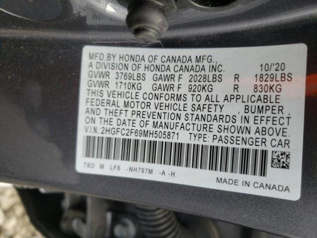 Photo 9 VIN: 2HGFC2F69MH505871 - HONDA CIVIC LX 