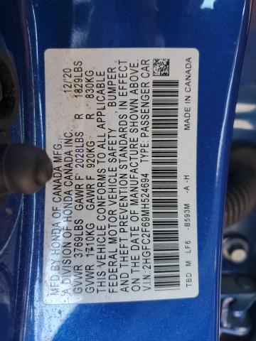 Photo 12 VIN: 2HGFC2F69MH524694 - HONDA CIVIC LX 