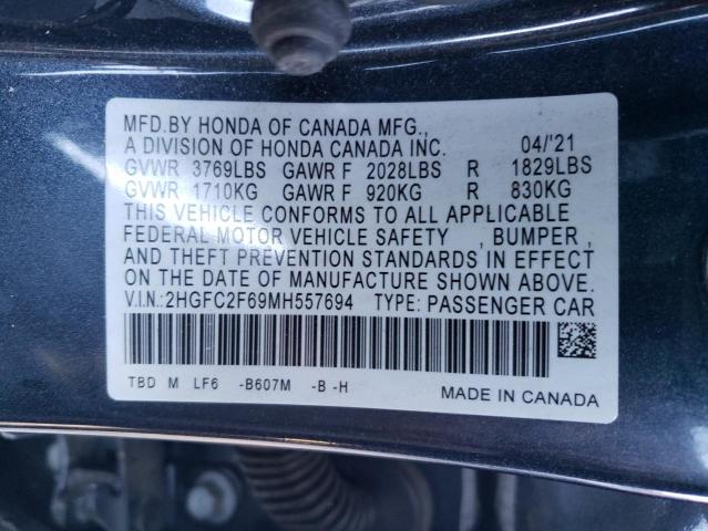 Photo 11 VIN: 2HGFC2F69MH557694 - HONDA CIVIC LX 