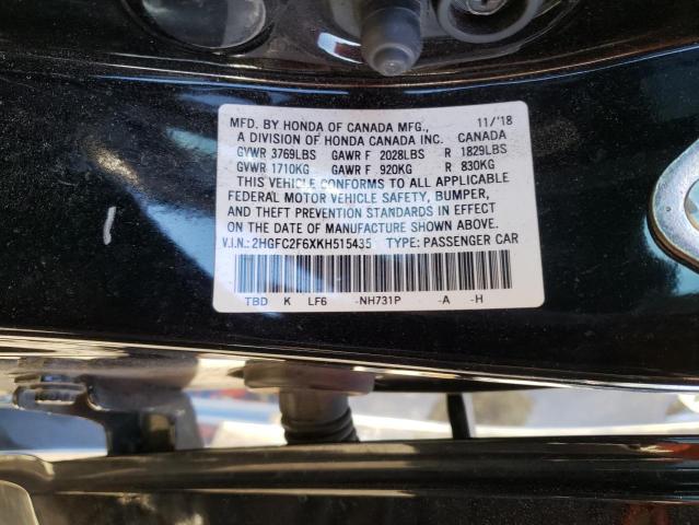 Photo 11 VIN: 2HGFC2F6XKH515435 - HONDA CIVIC LX 