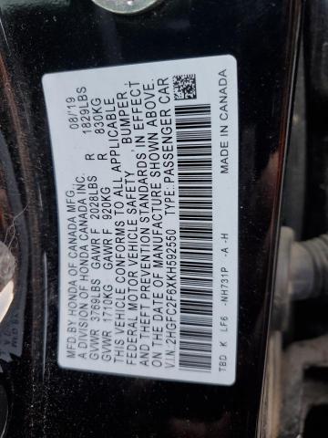 Photo 11 VIN: 2HGFC2F6XKH592550 - HONDA CIVIC LX 