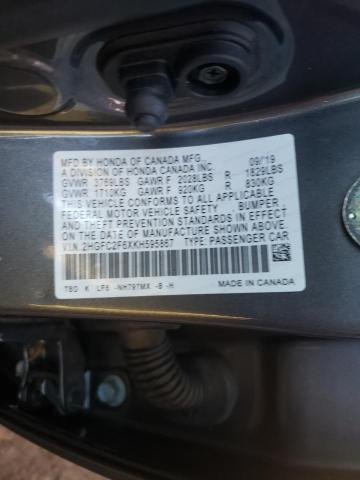 Photo 9 VIN: 2HGFC2F6XKH595867 - HONDA CIVIC LX 