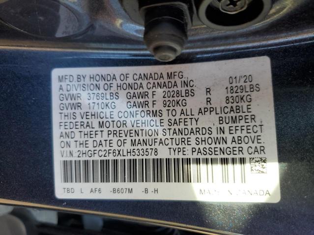 Photo 11 VIN: 2HGFC2F6XLH533578 - HONDA CIVIC 