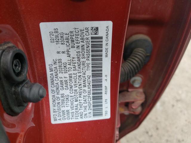 Photo 11 VIN: 2HGFC2F6XLH540742 - HONDA CIVIC LX 