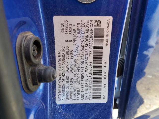 Photo 11 VIN: 2HGFC2F6XLH575149 - HONDA CIVIC LX 